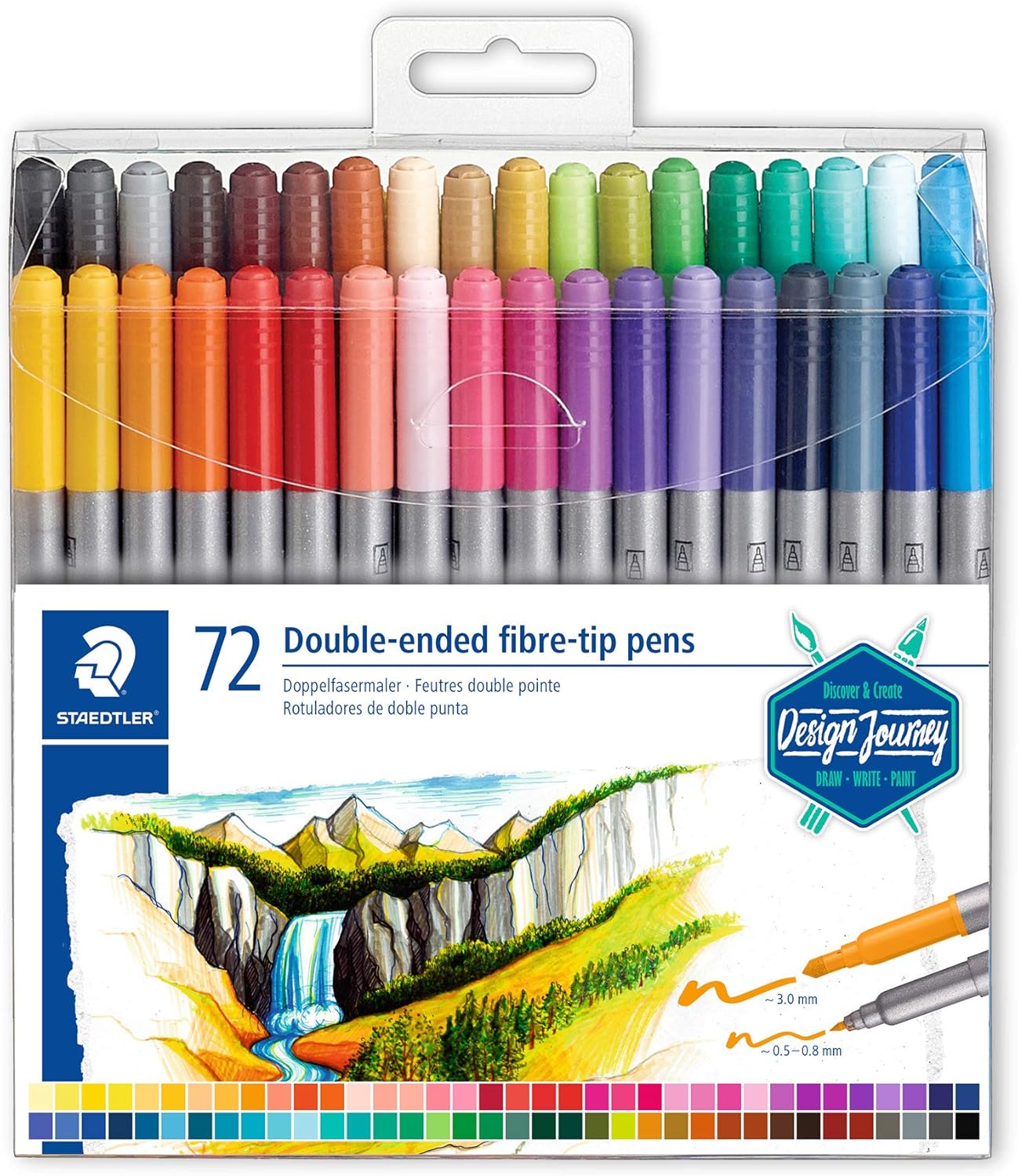 Staedtler Double-end Fibre-tip Pens Set 72 Color