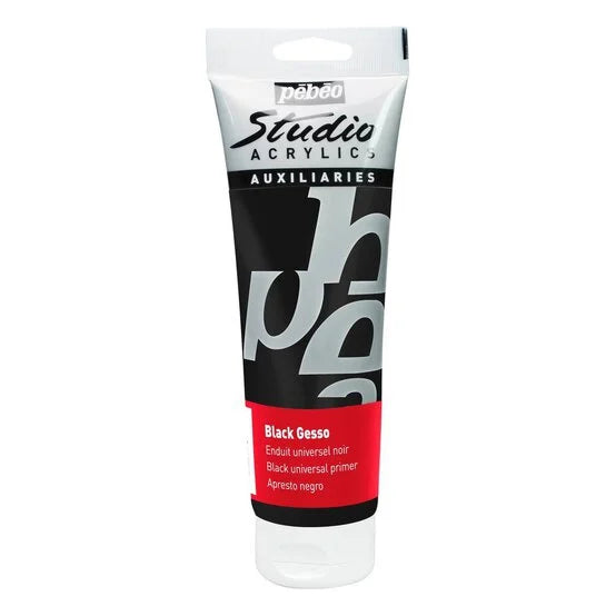 Pebeo Studio Acrylics Black Gesso Primer 250ml
