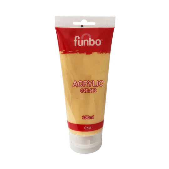 Funbo Acrylic Color Tube 200ML Gold