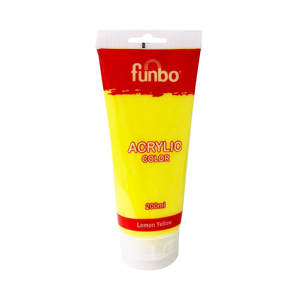 Funbo Acrylic Color Tube 200ML Lemon Yellow