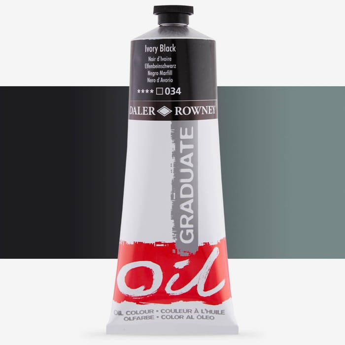 Daler-Rowney Graduate Oil Paint 200ml  Ivory Black