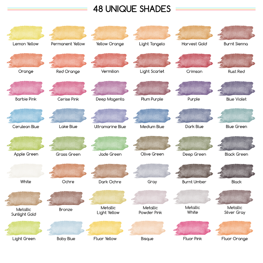 MEEDEN Watercolour 48 Colour Watercolour Set