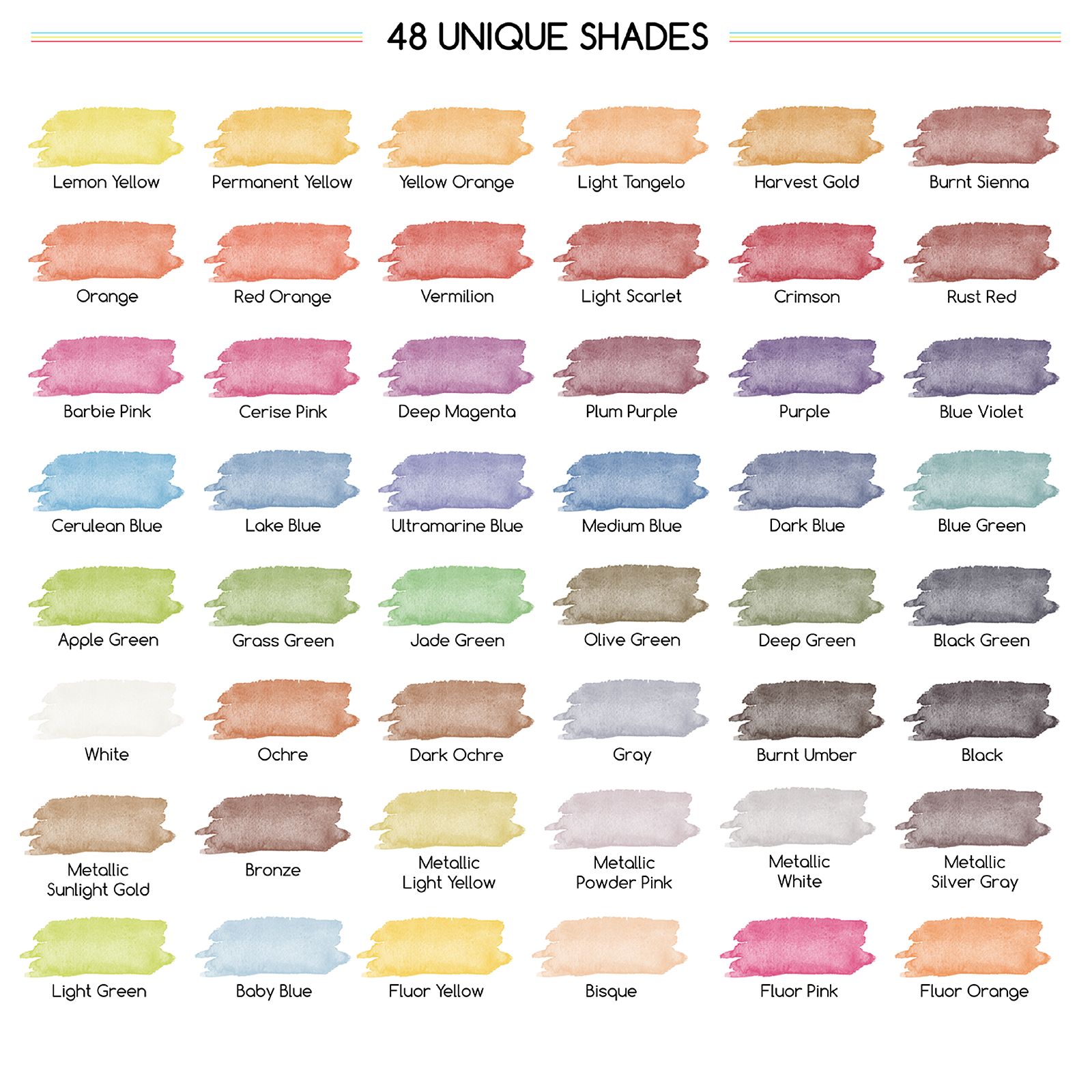 MEEDEN Watercolour 48 Colour Watercolour Set