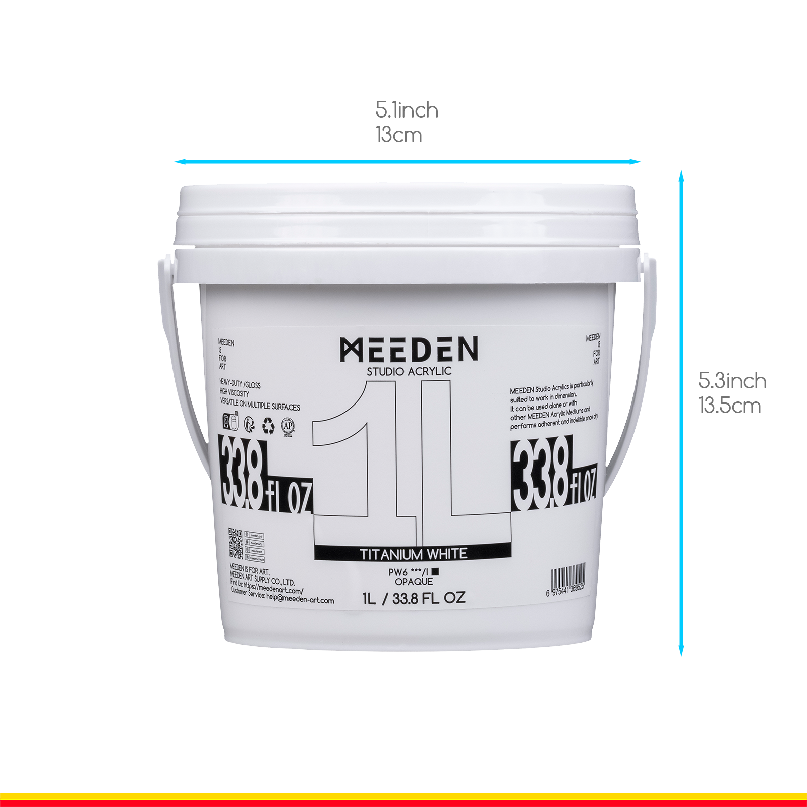 Meeden Heavy Duty Acrylic Paint 1 Litre Titanium White