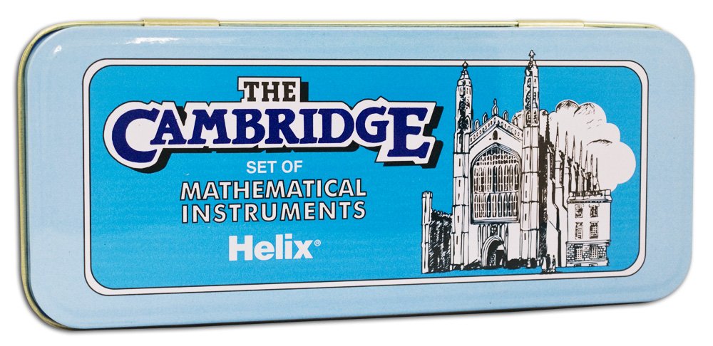 HELIX Cambridge Maths Set with Storage Tin 9 Piece Maths Equipment Set