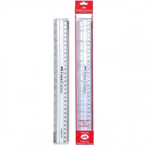 Faber Castell Clear Plastic Transparent Slim Ruler 30 Cm