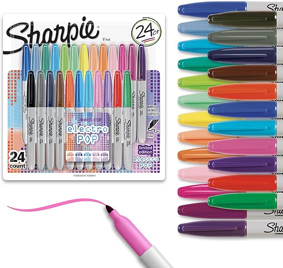 Sharpie - Permanent Marker Fine Electro Pop 24Pcs-Set