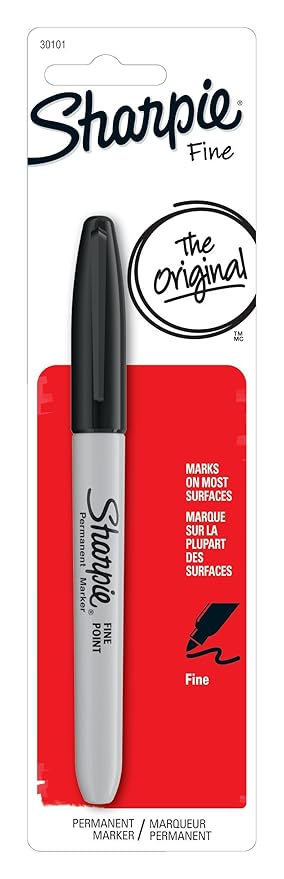 Sharpie Permanent Markers, Fine Point, Black
