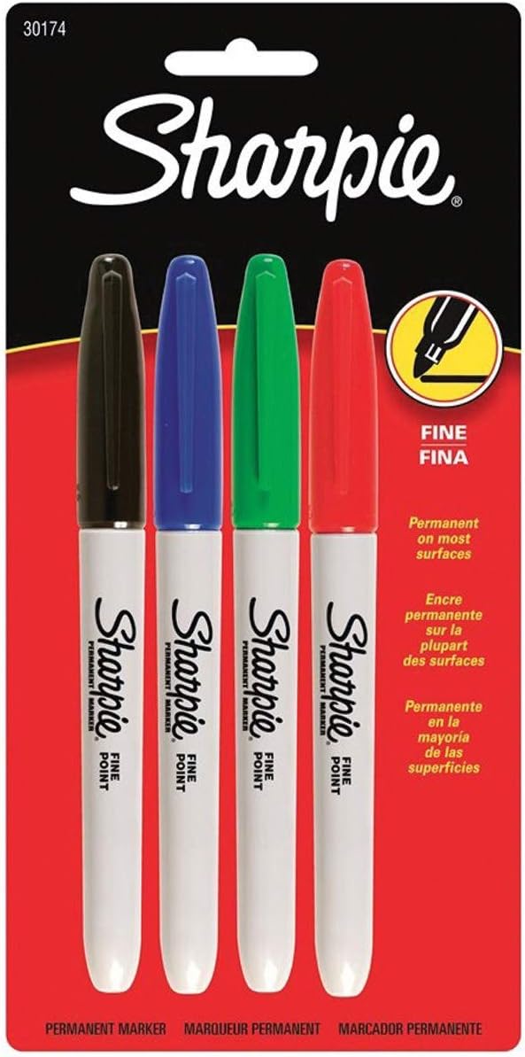 Sharpie Assorted Permanent Markers: Pack of 4