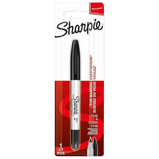 SHARPIE 1985877 Permanent Marker, Twin Tip - Black