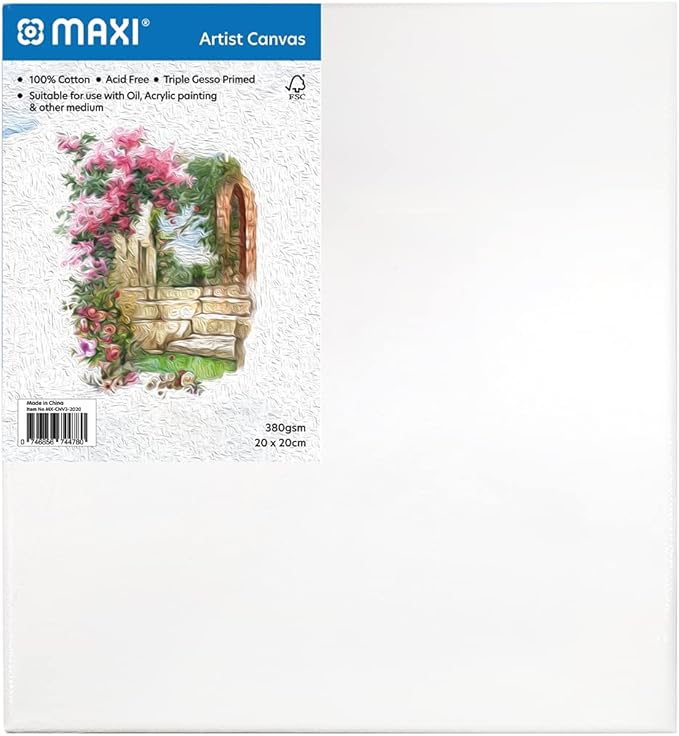 MAXI STRETCHED CANVAS  380 GSM 20X20