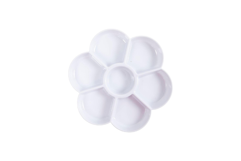 PAINTING PALETTE WHITE FLOWER ROUND