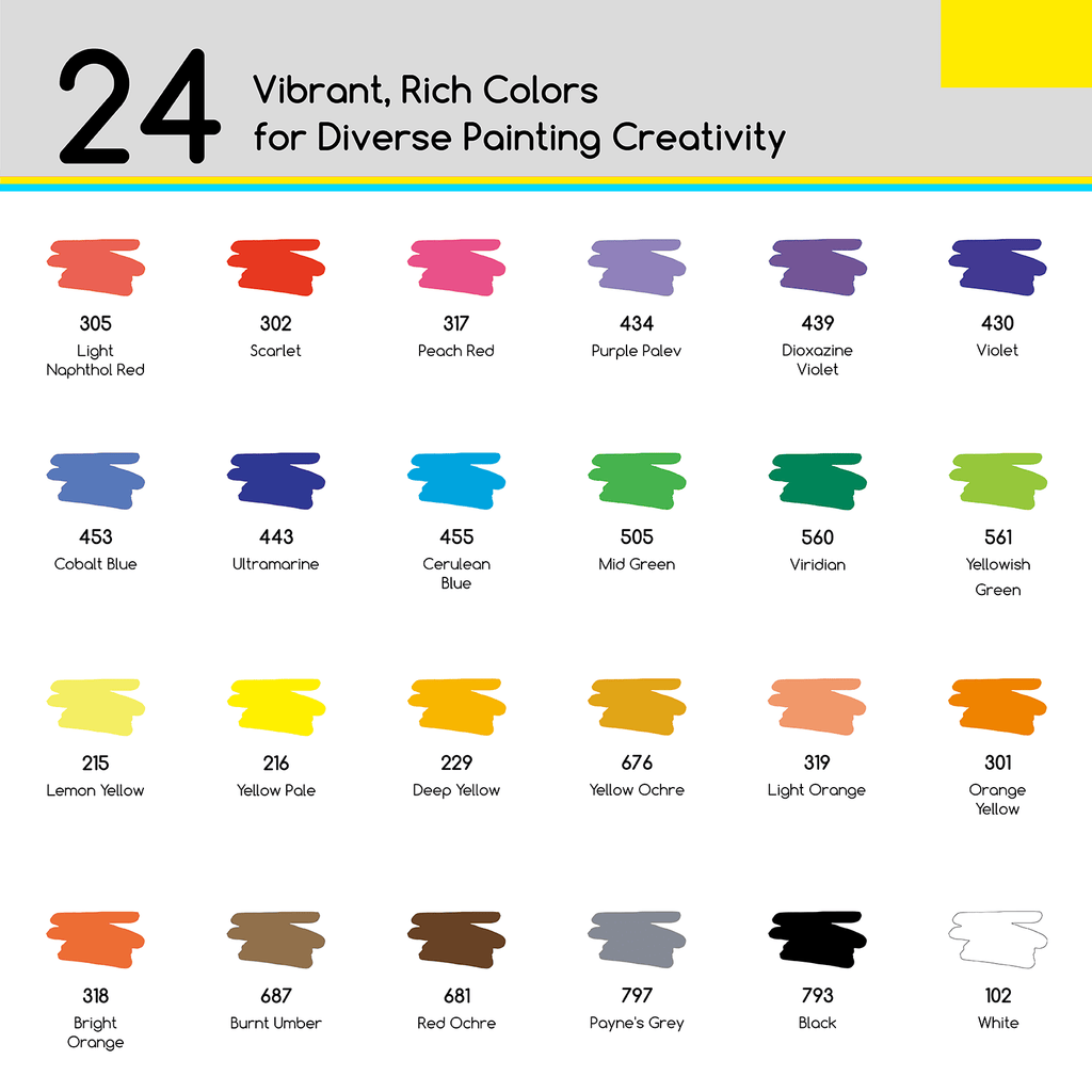 MEEDEN Acrylic Markers Brush Tip 24 colors