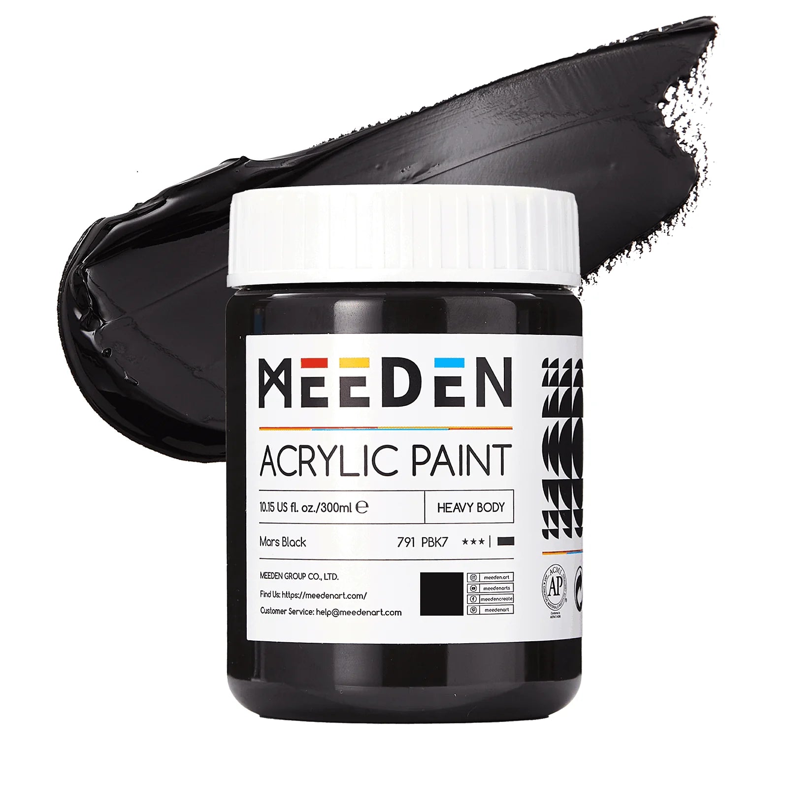 MEEDEN Black Heavy Body Acrylic Paint 300ml/10oz