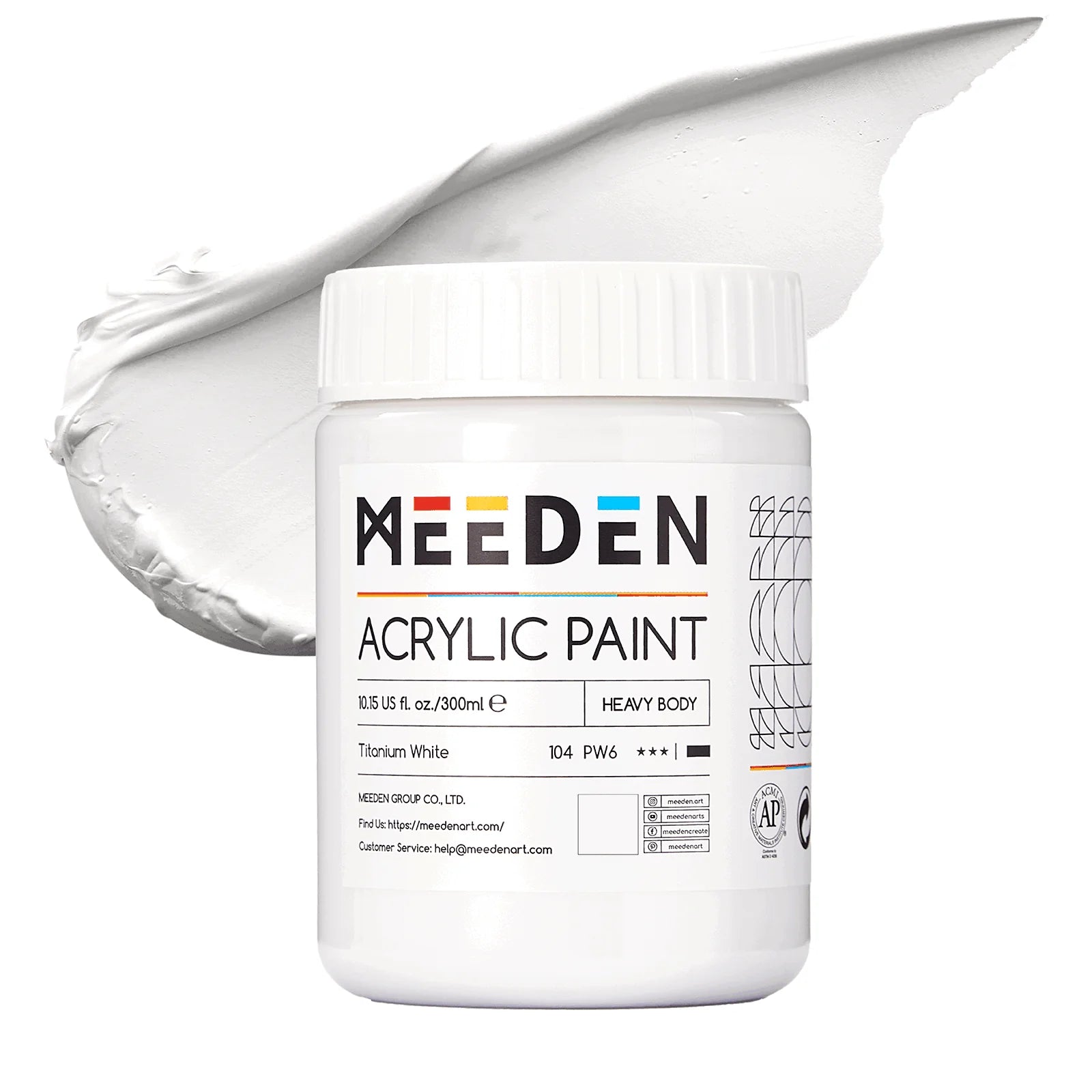 MEEDEN White Heavy Body Acrylic Paint 300ml/10oz