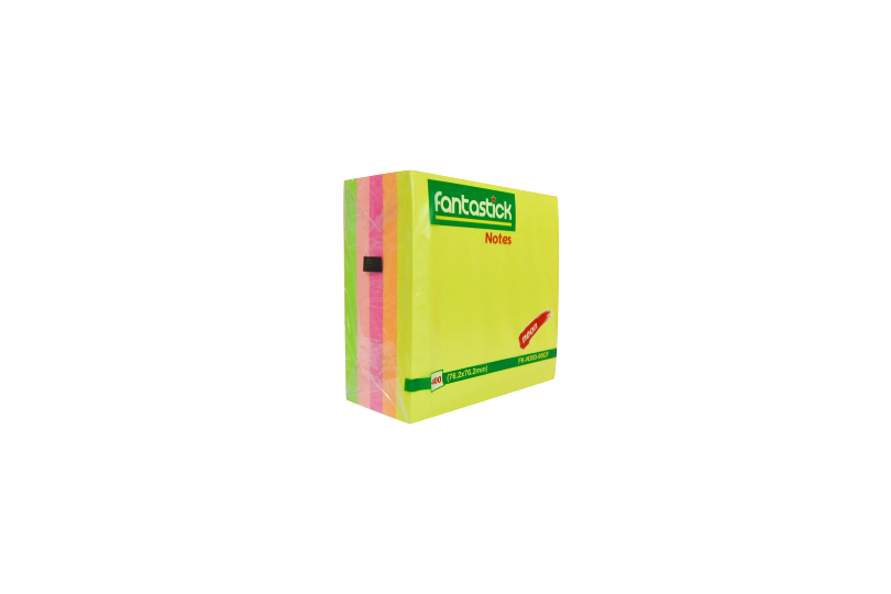 Fantastick Sticky Notes 3 x 3 inches, Assorted 5 Colors