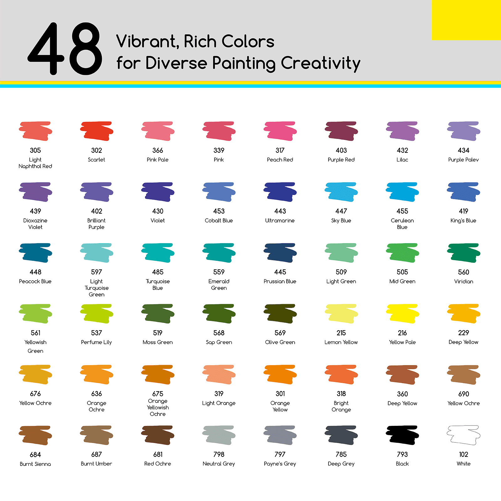 MEEDEN Acrylic Markers Brush Tip 48 colors