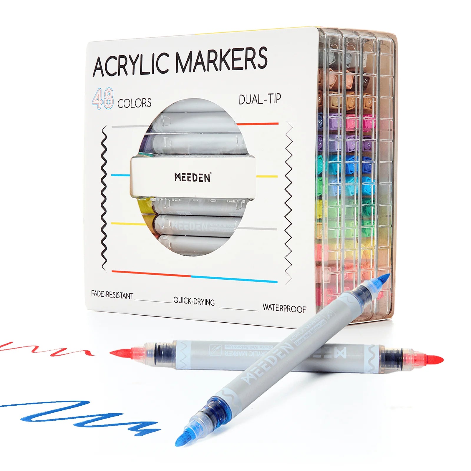 MEEDEN Acrylic Markers Dual Tip 48 colors
