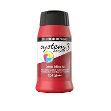 Daler-Rowney System 3 Original Acrylic Colours 500ml - Cadmium Red Deep Hue