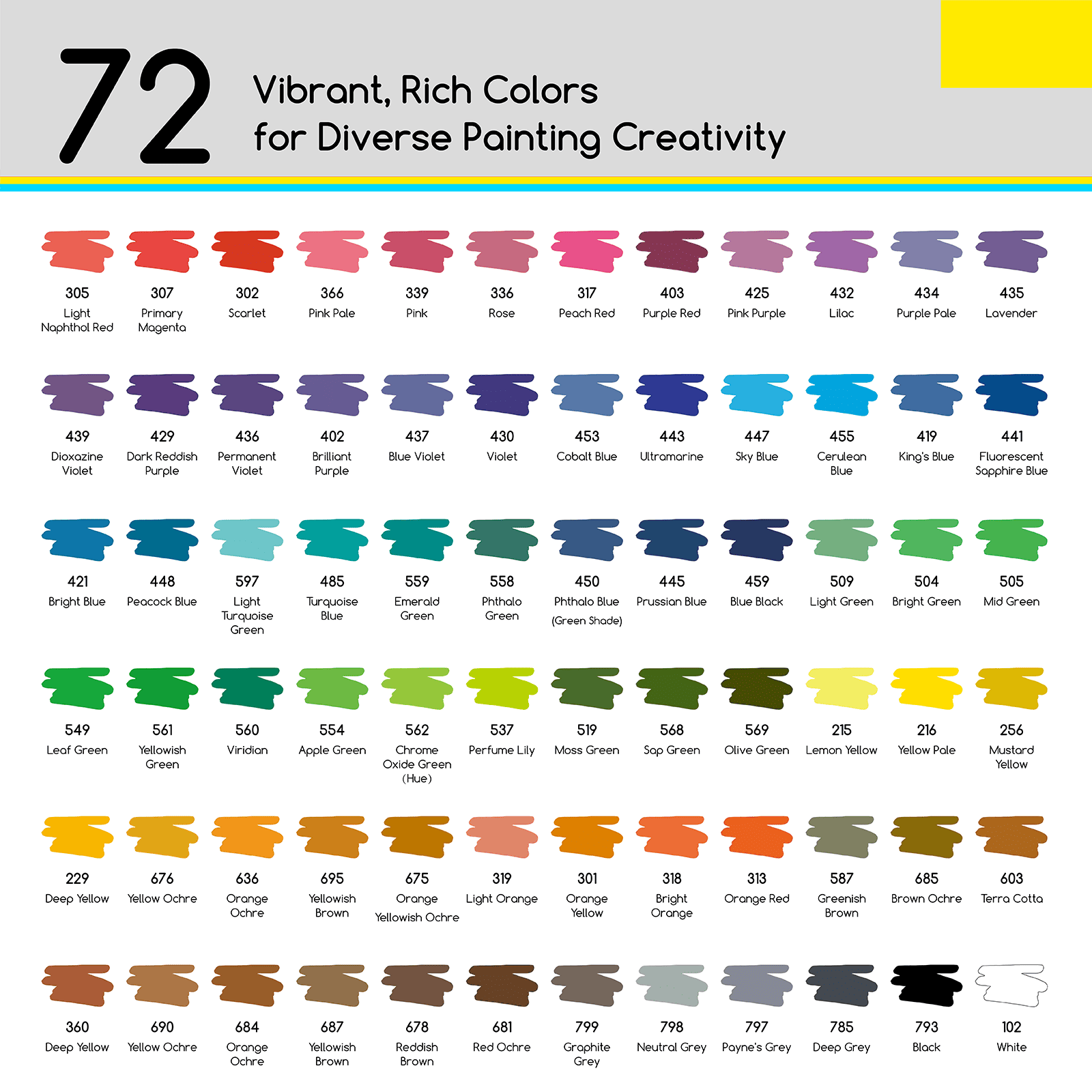 MEEDEN Acrylic Markers Brush Tip 72 colors