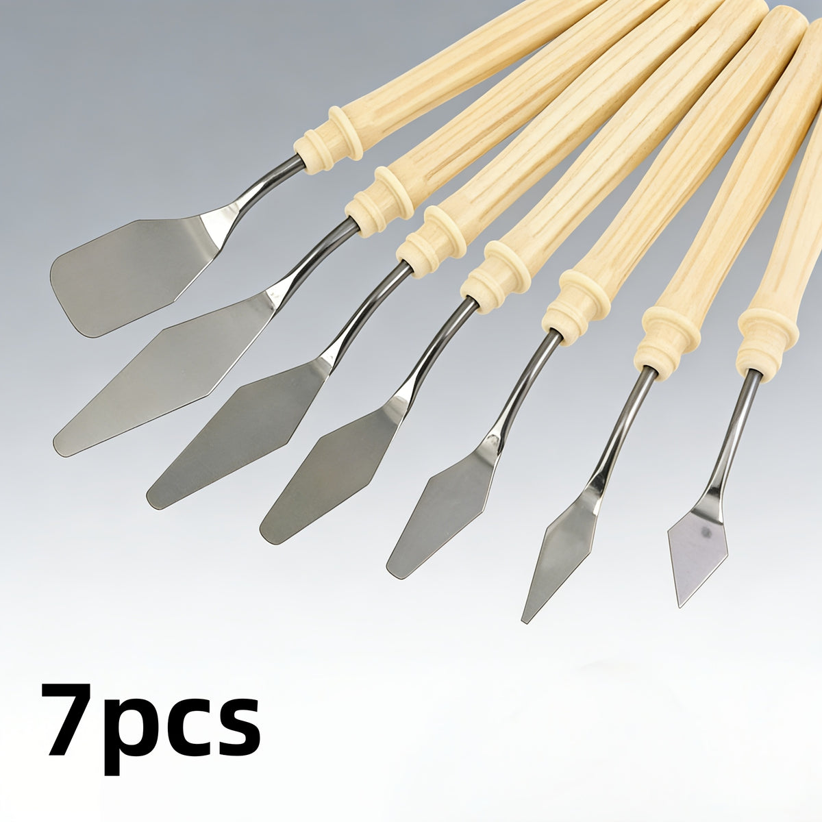 7-Piece Grooved Handle Professional Palette Knife