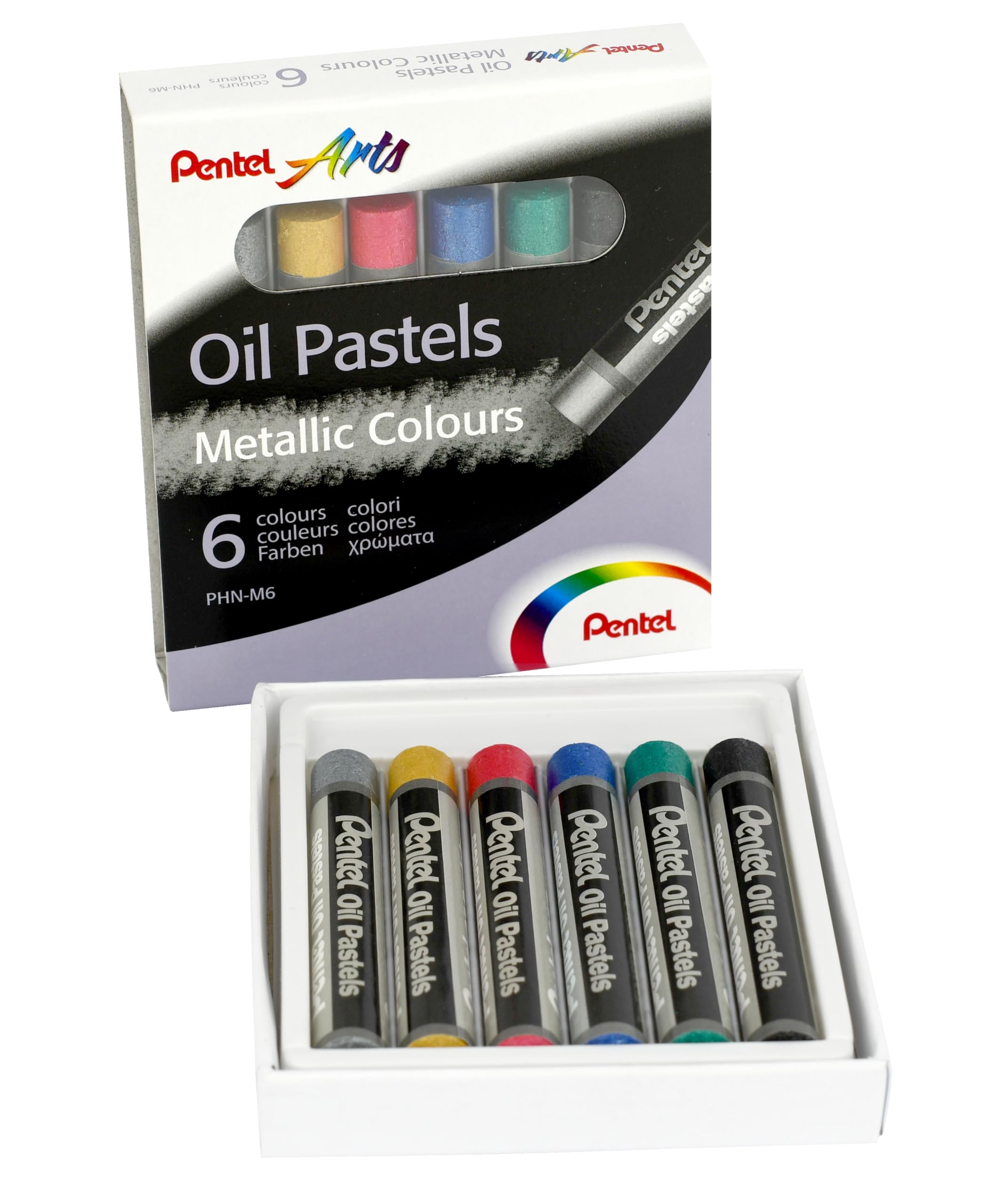 Pentel Metallic Oil Pastels Set of 6 Assorted Colours