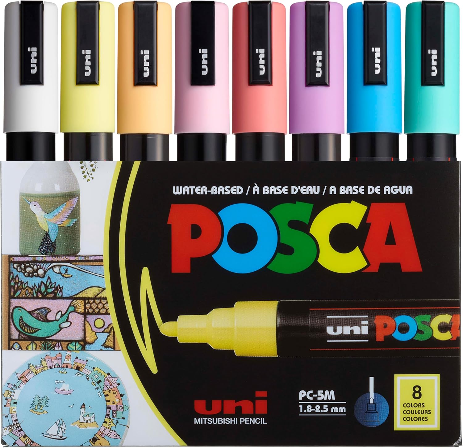 Uni Posca PC-5M Soft Colors PAC=08C