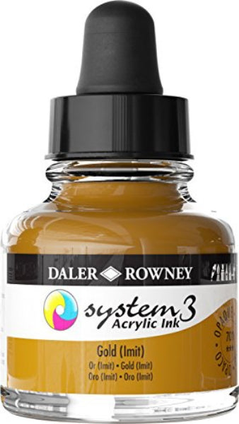 Daler-Rowney  System3  Acrylic Ink 29.5ml Gold