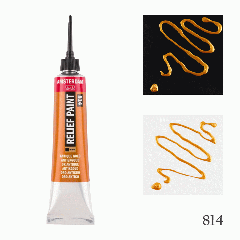 Amsterdam Relief Paint 3D Effect Tube 20 ml Antique Gold 814