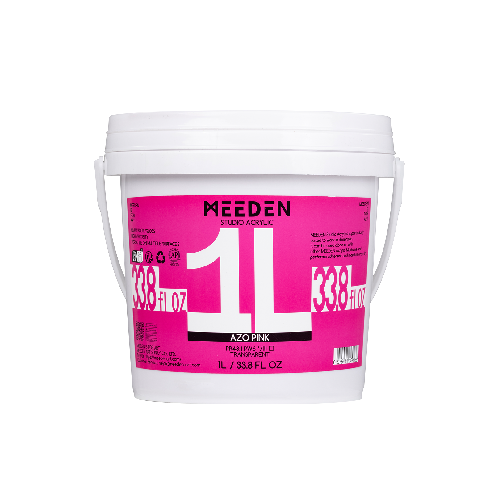 Meeden Heavy Duty Acrylic Paint 1 Litre Azo Pink