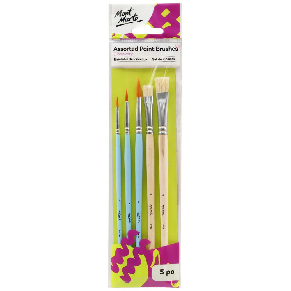 Mont Marte Discovery Assorted Paint Brushes 5Pcs