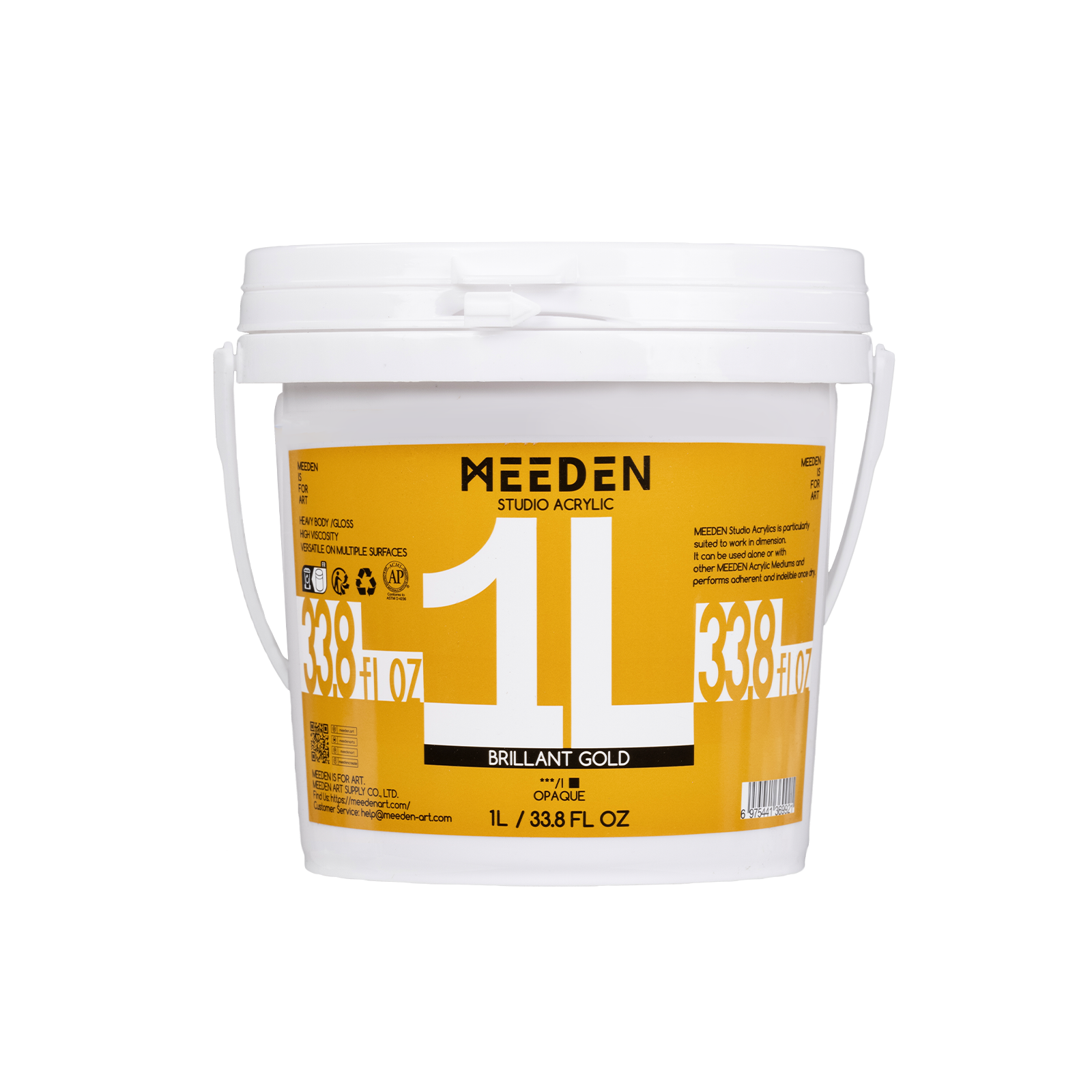 Meeden Heavy Duty Acrylic Paint 1 Litre Brillant Gold
