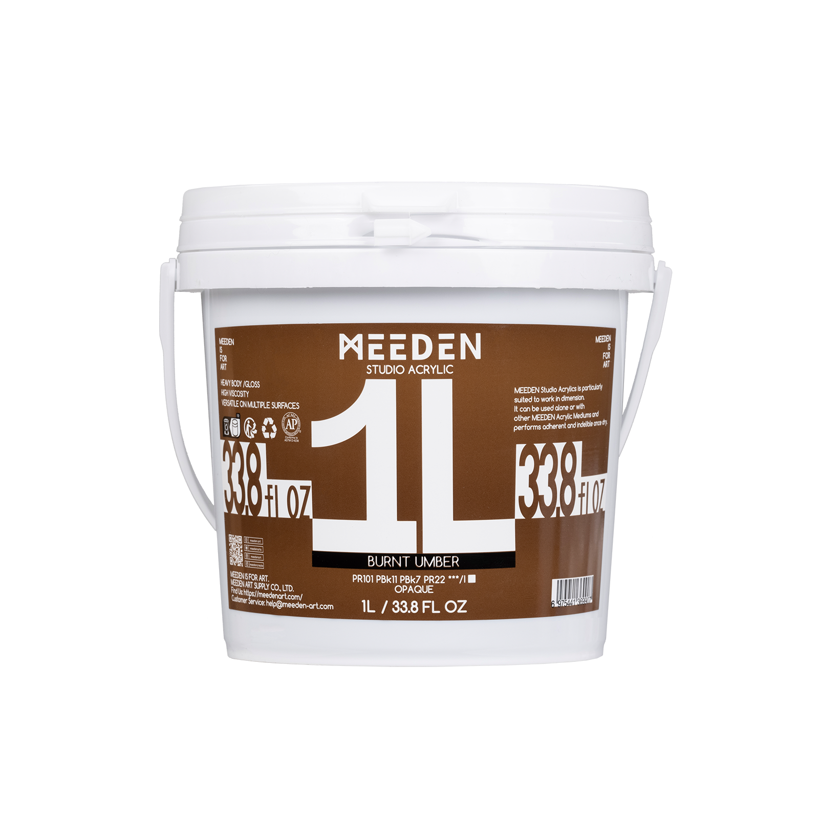 Meeden Heavy Duty Acrylic Paint 1 Litre Burnt Umber