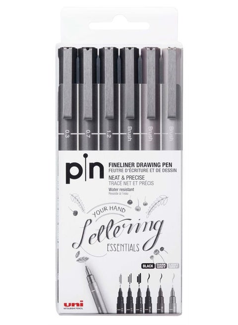 Uni PIN Fineliner Drawing Pen – Calligraphy Essentials Set OF 6