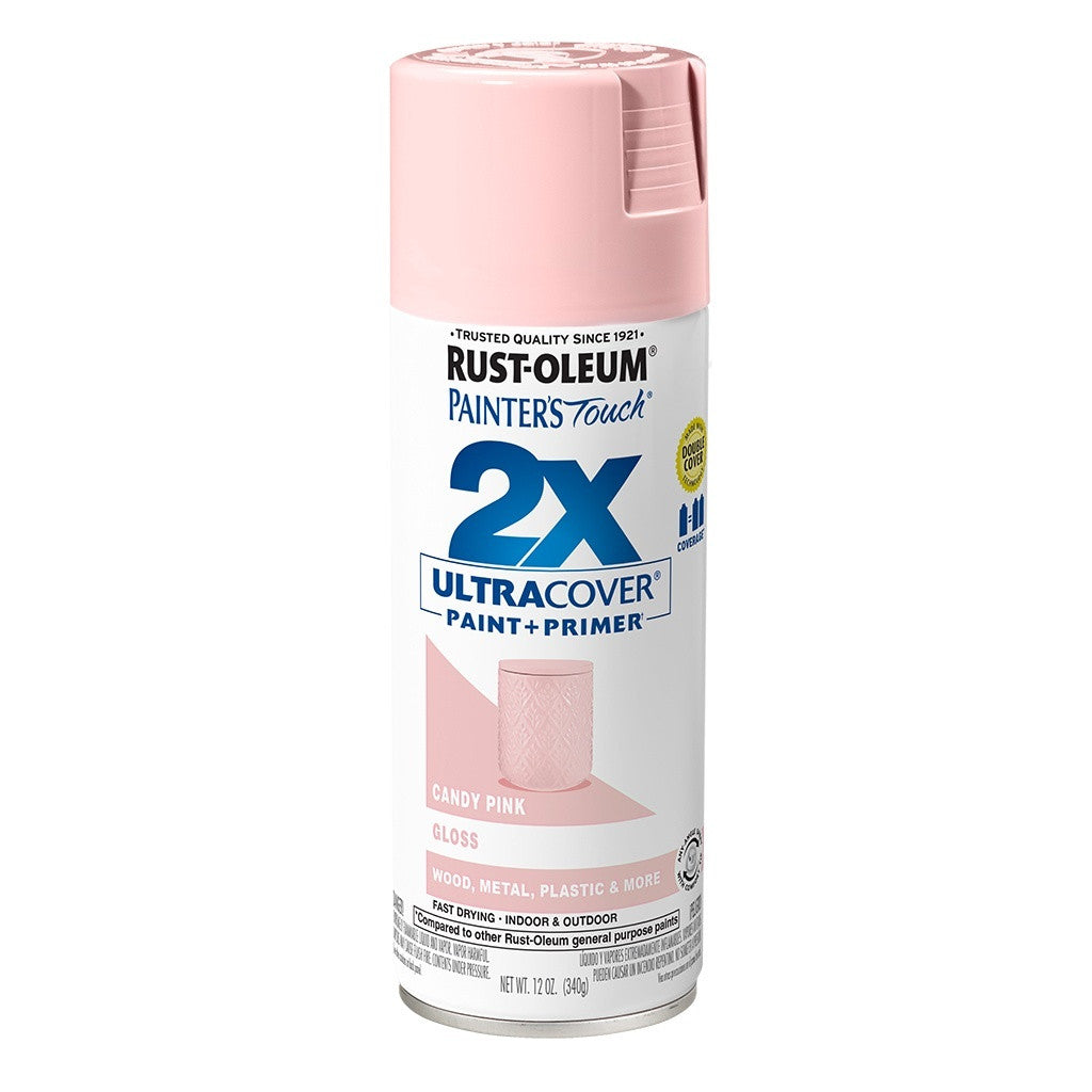 Rust-Oleum 2X Ultra Cover Spray Paint + Primer, Gloss Candy Pink