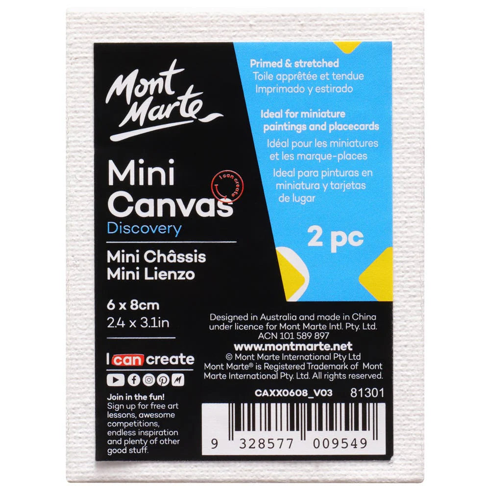 Mont Marte Mini Canvas Discovery 6x8cm (2.4 x 3.1in) 2pcs