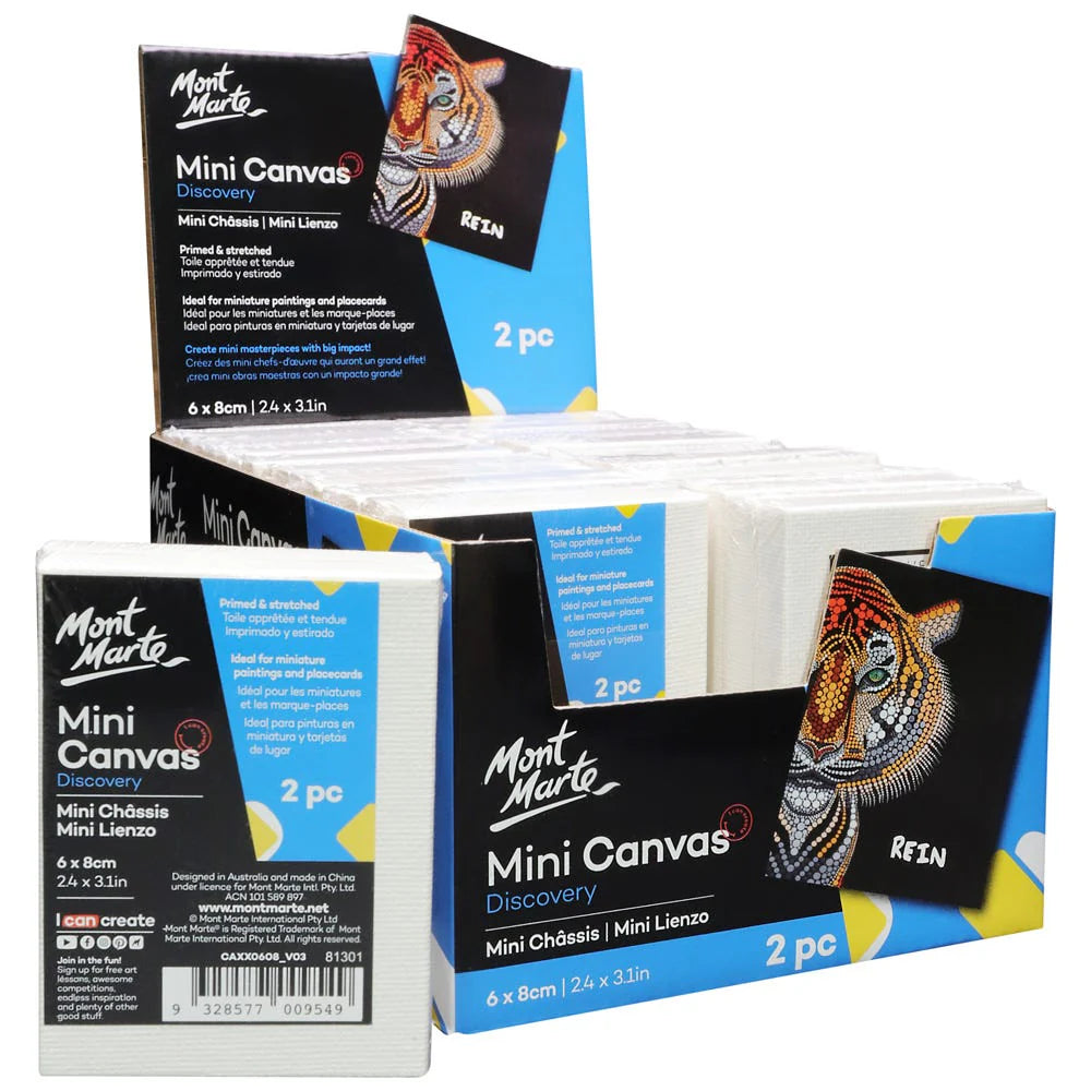 Mont Marte Mini Canvas Discovery 6x8cm (2.4 x 3.1in) 2pcs
