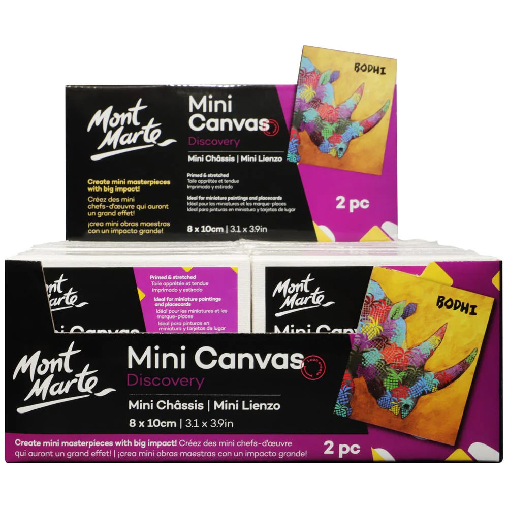Mont Marte Mini Canvas Discovery 8 x 10cm (3.1 x 3.9in) 2pce