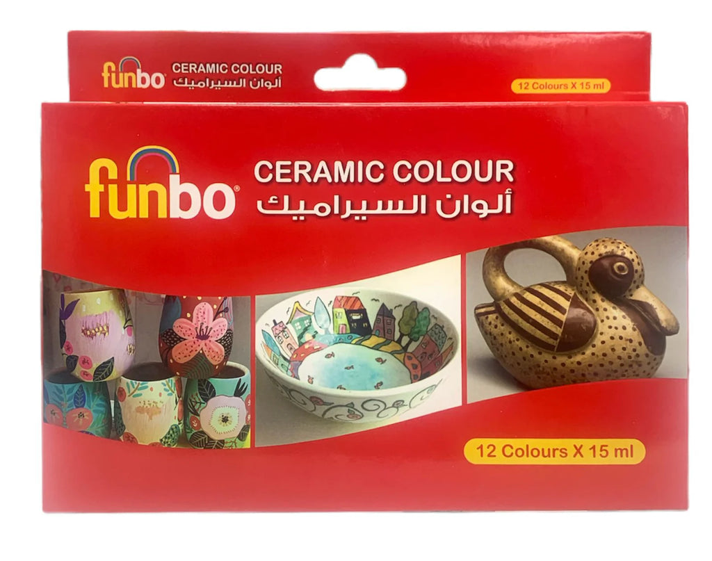 Ceramic Paints Set 12-Pieces, Brand Funbo Multicolor