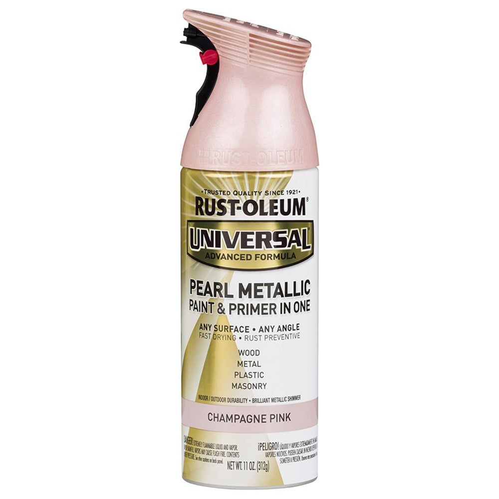 Rust-Oleum  12 oz. MineraRust-Oleum Universal Advanced Formula Pearl Metallic Paint & Primer in One (Champagne Pink, 312 g)