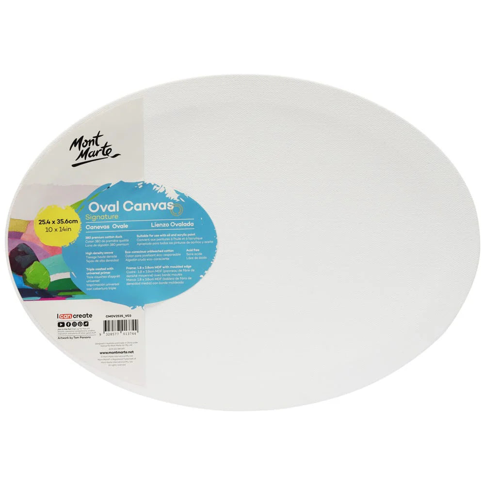 Mont Marte Double Thick Canvas Oval Signature 25.4 x 35.6cm (10 x 14in)