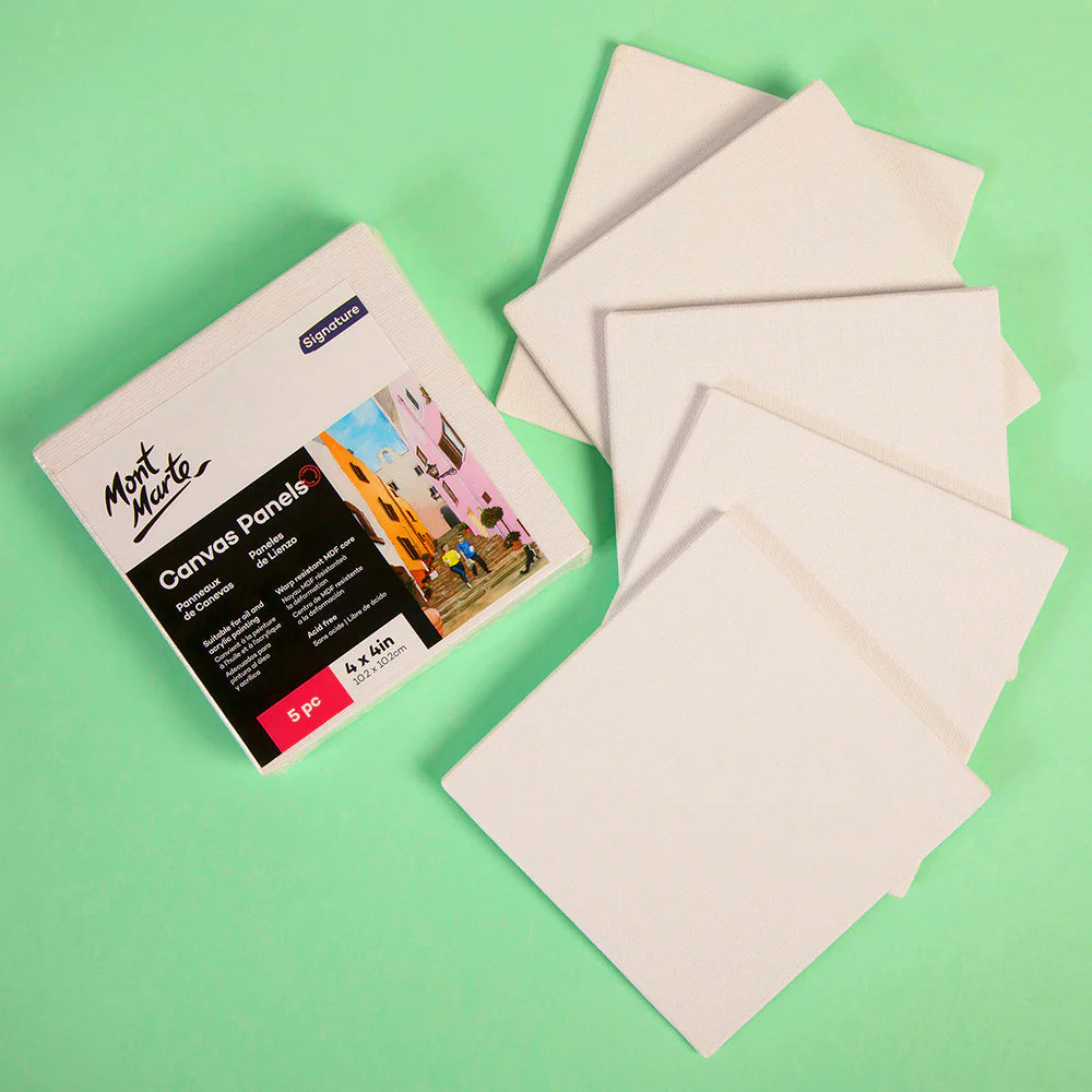 Mont Marte Canvas Panels Signature Pack 5 10.2 x 10.2cm (4 x 4in)