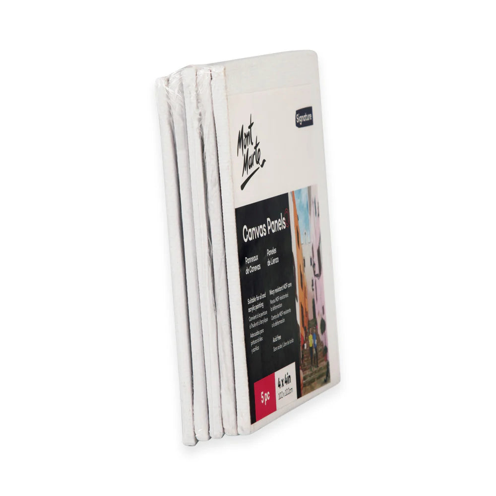Mont Marte Canvas Panels Signature Pack 5 10.2 x 10.2cm (4 x 4in)