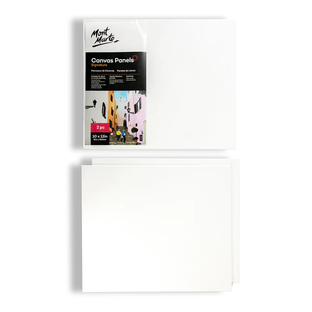 Mont Marte Signature Canvas Panels 2Pc 25.4 X 30.5Cm (10 X 12In)