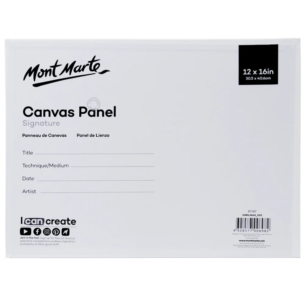 Mont Marte Canvas Panel Signature 1pc 30.5 x 40.6cm (12 x 16in)