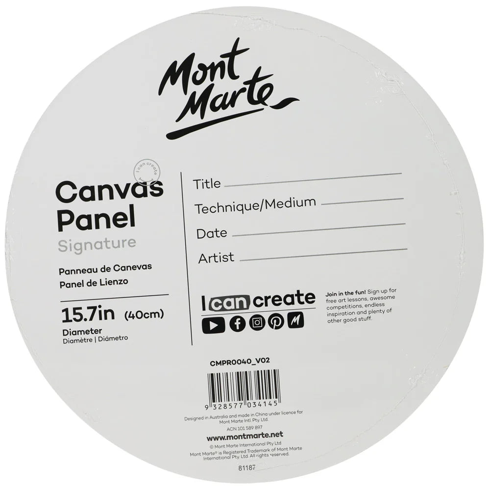 Mont Marte Canvas Panel Round Signature 1pc 40cm (15.7in)