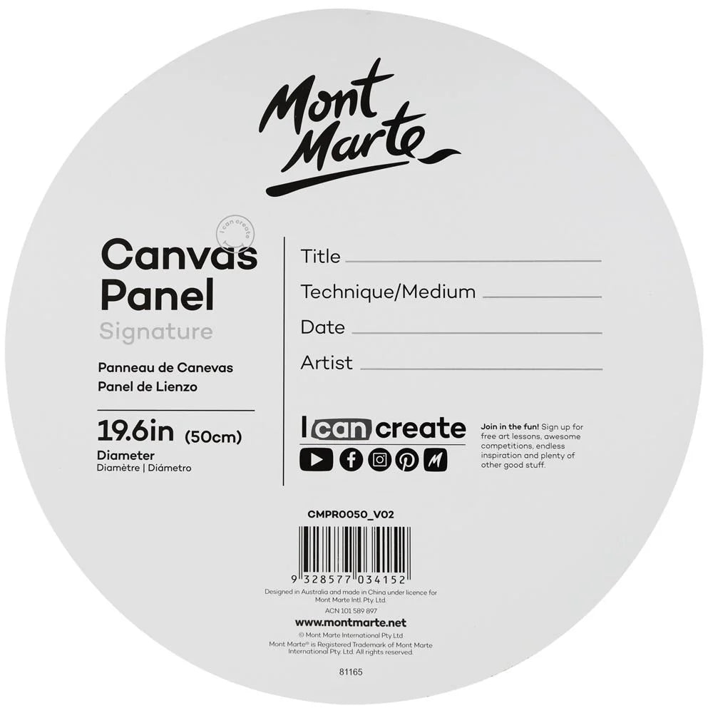 Mont Marte Canvas Panel Round Signature 1pc 50cm (19.6in) (Copy)
