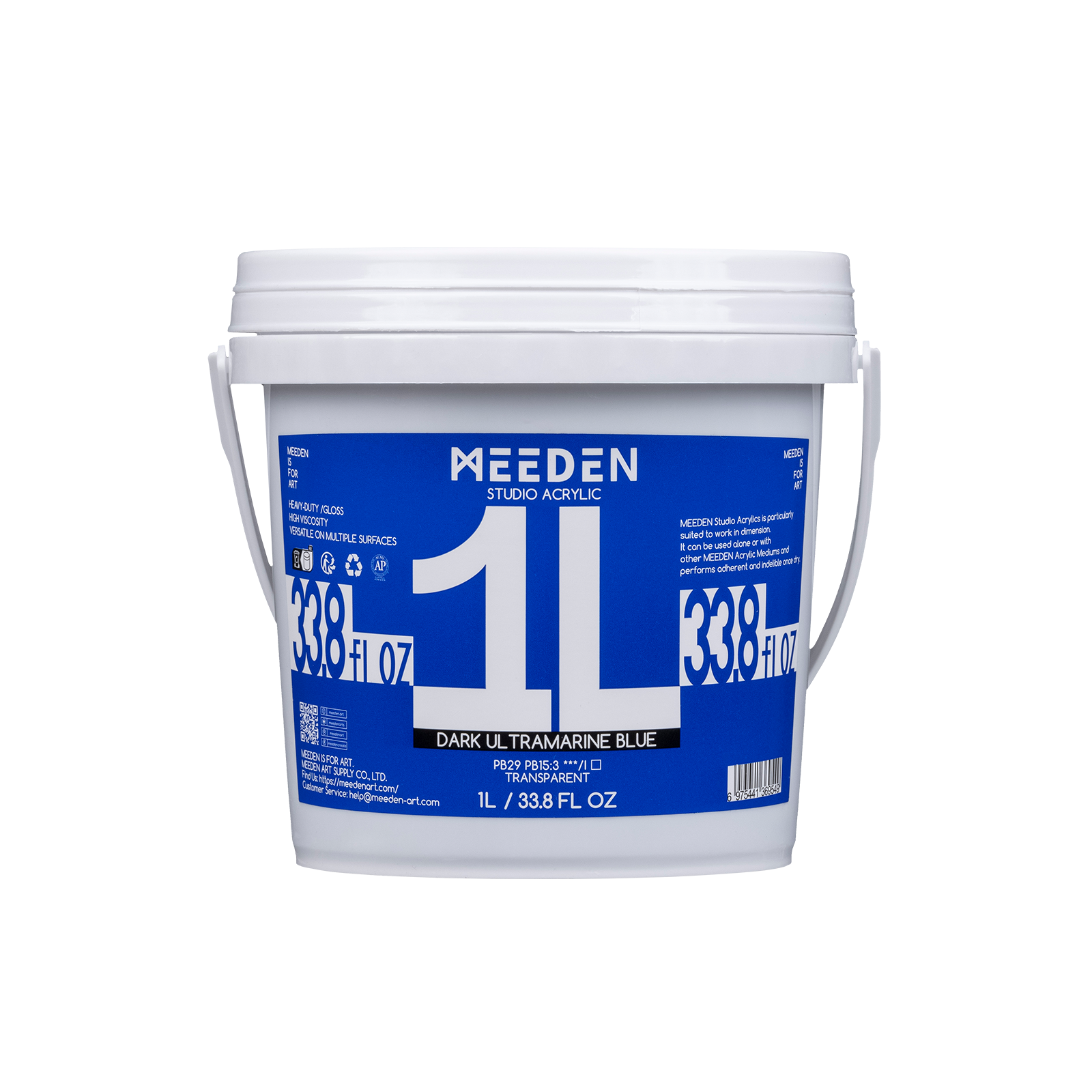 Meeden Heavy Duty Acrylic Paint 1 Litre Dark Ultramarine Blue
