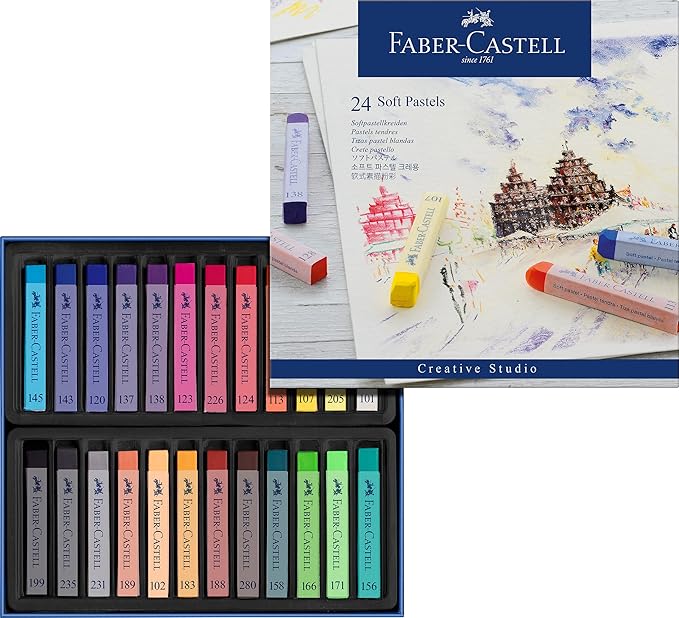 Faber-Castell Studio Soft Pastel Chalks Pack of 24 Assorted Colours