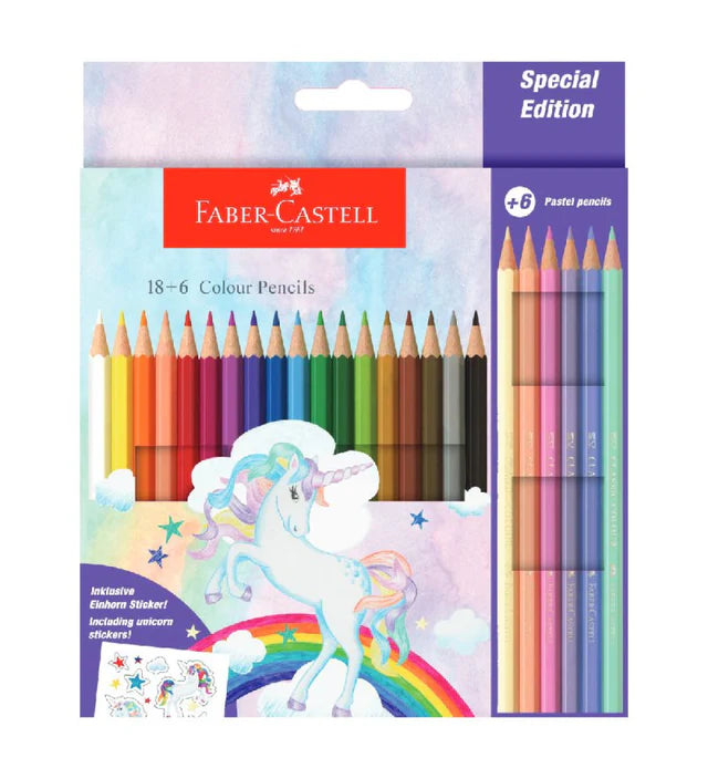 FABER CASTLE UNICORN COLOUR PENCIL 18+6 COLOURS